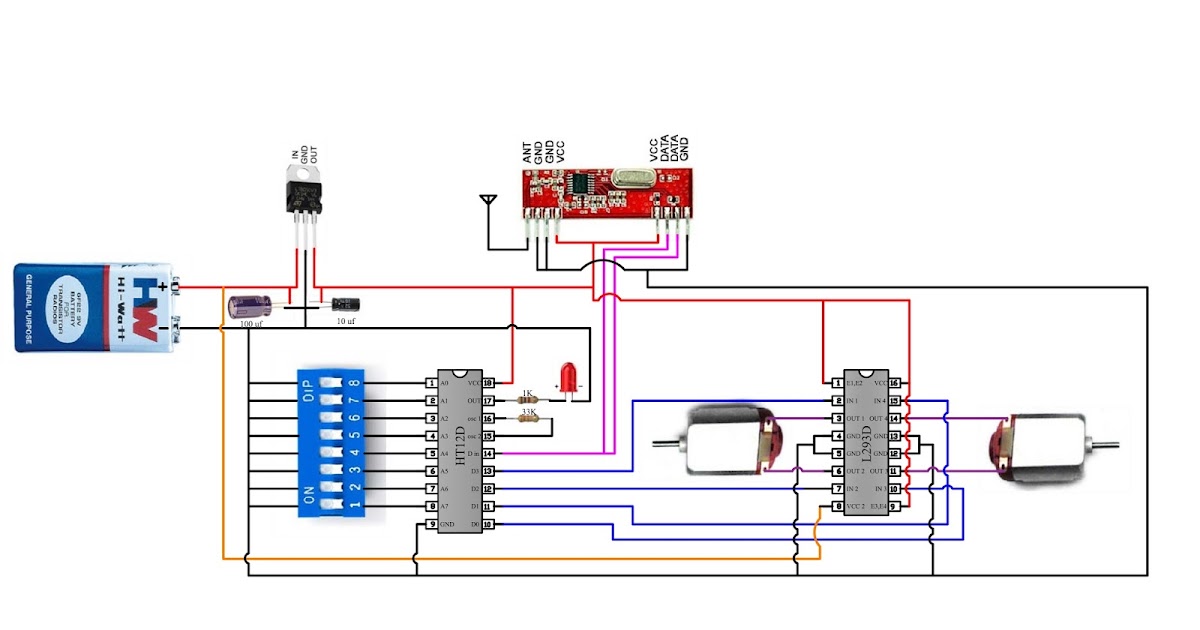 How to make 434Mhz RF module Transmitter and Receiver (4 Channel) with D...