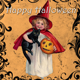 **FREE ViNTaGE DiGiTaL STaMPS**: Vintage Printable - Happy Halloween Witch
