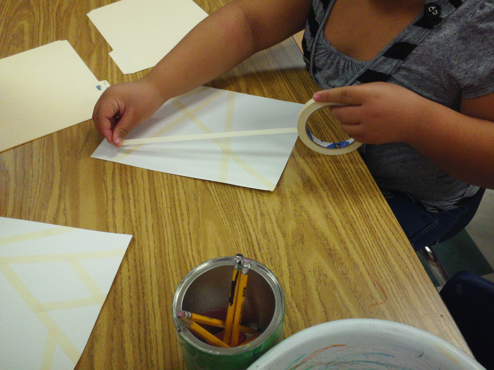 Just The Art Teacher Tempera Tape Resist Painting