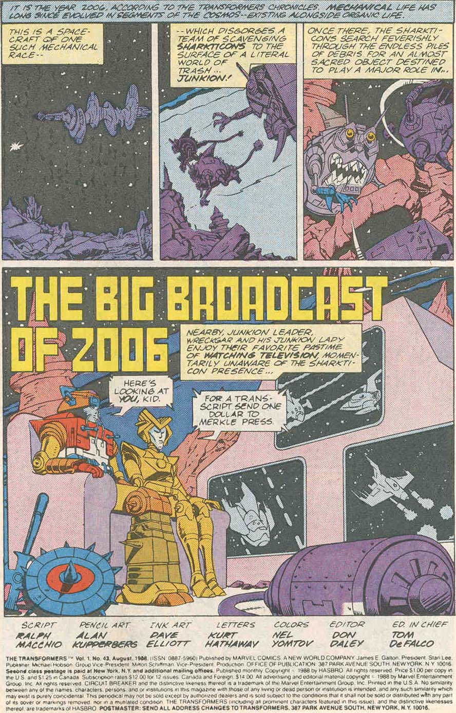 Read online The Transformers (1984) comic -  Issue #43 - 2