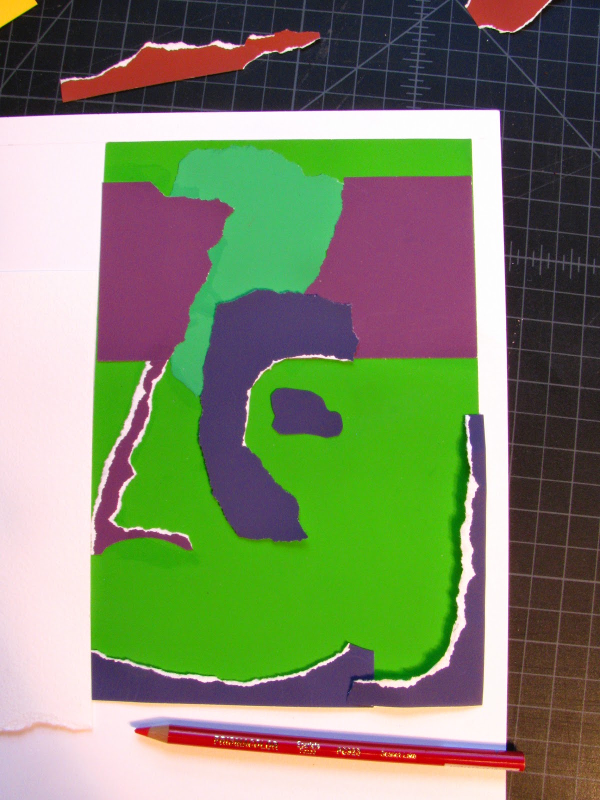 Abstract paintings by Jennifer Wiggs Coloraid paper collages