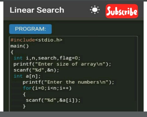 How to make program on Linear Search in C- Language