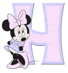 Abecedario de Minnie en Rosa y Lila. Lilac and Pink Minnie Alphabet.