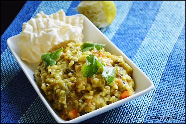 Tamalapaku: Cracked Jowar Vegetable Khichdi In Instant Pot