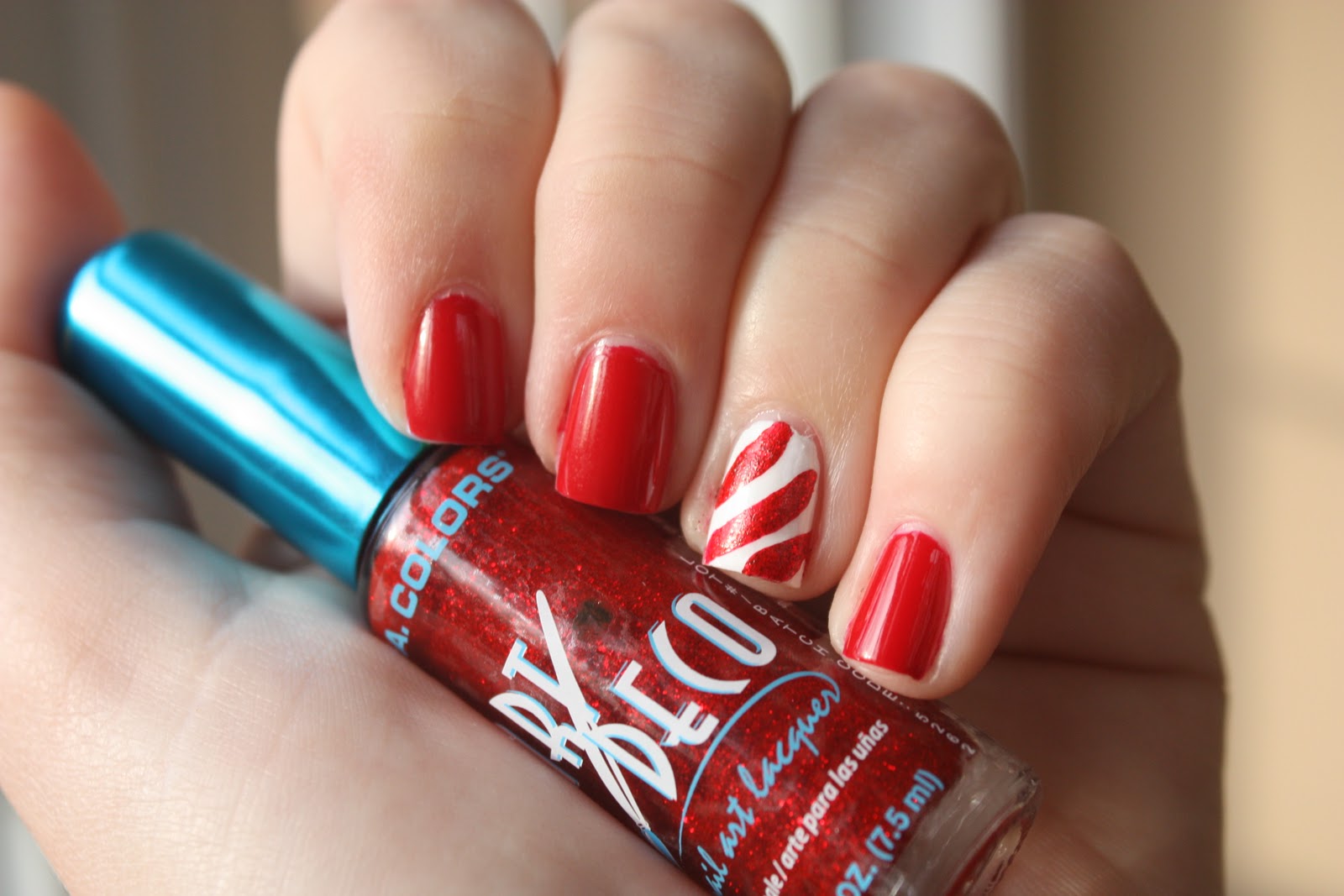 4. Red and White Candy Cane Nails - wide 7