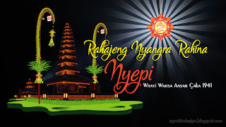 Balinese Greeting Card Rahajeng Nyangra Rahina Nyepi Wanti Warsa Anyar Caka 1941