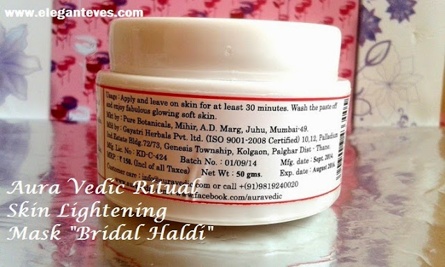  Aura Vedic Ritual Skin Lightening Mask #Bridal Haldi