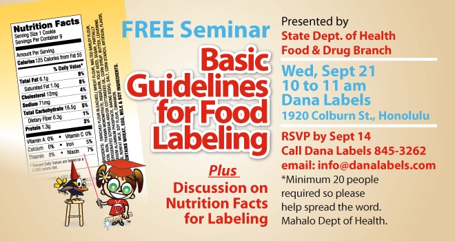 Dana Labels: September's Free Business Seminar: Basic Guidelines for ...