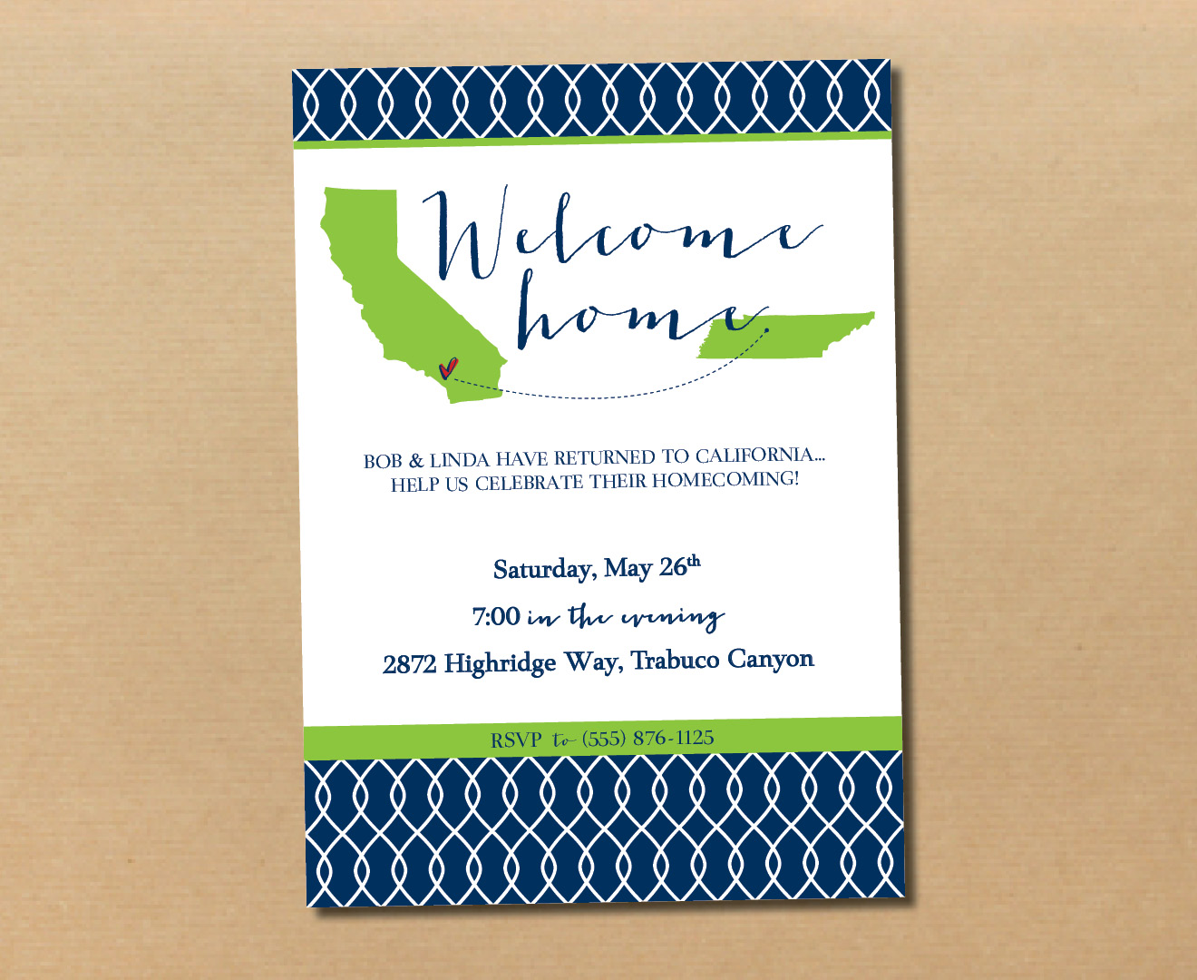 river & bridge party invitation