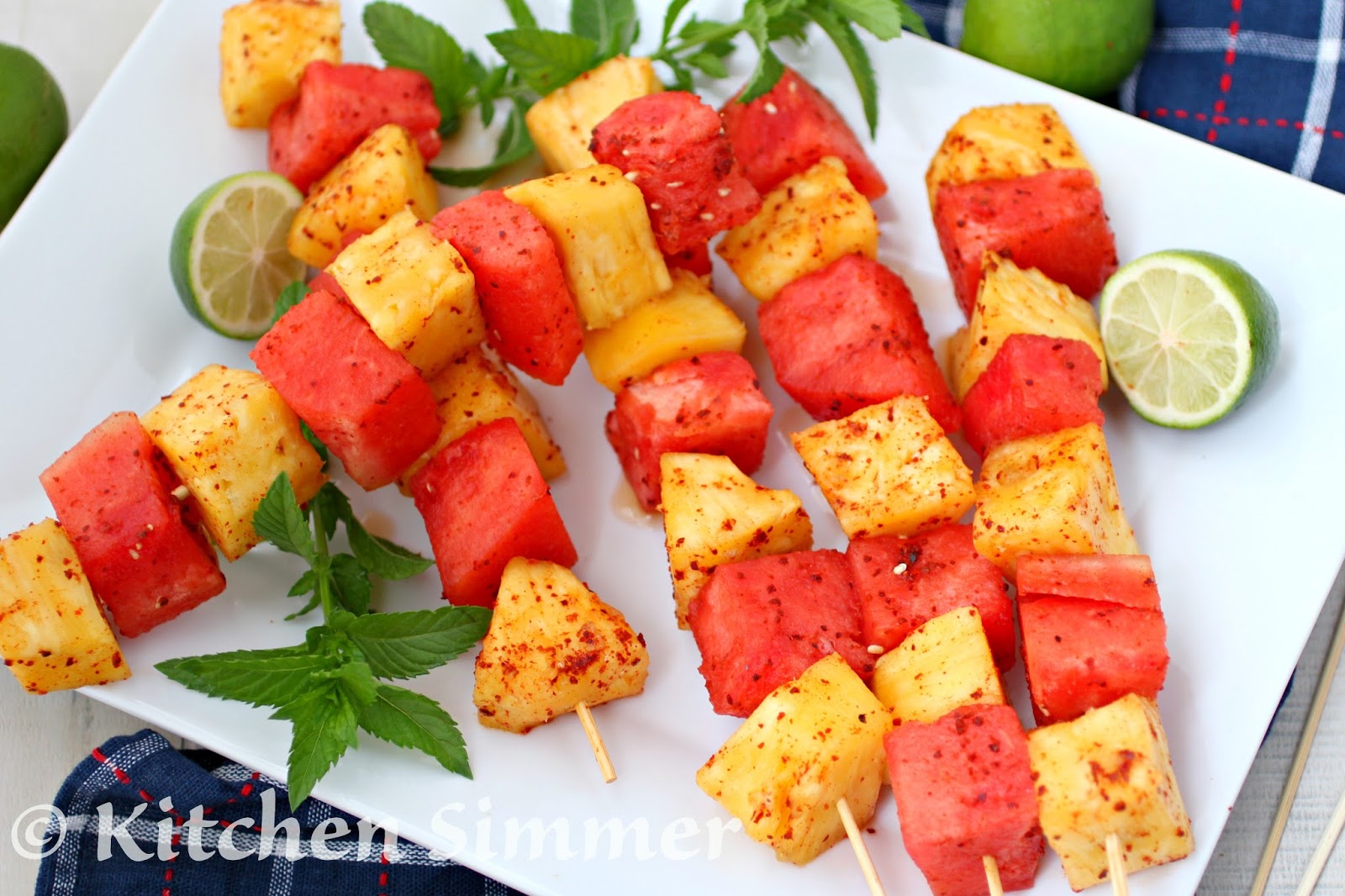 Kitchen Simmer Chili and Lime Fruit Kebabs