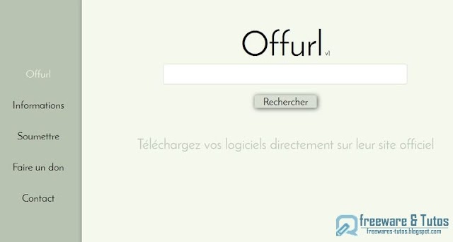 Le site du jour : Offurl : pour trouver les sites officiels de téléchargement des logiciels