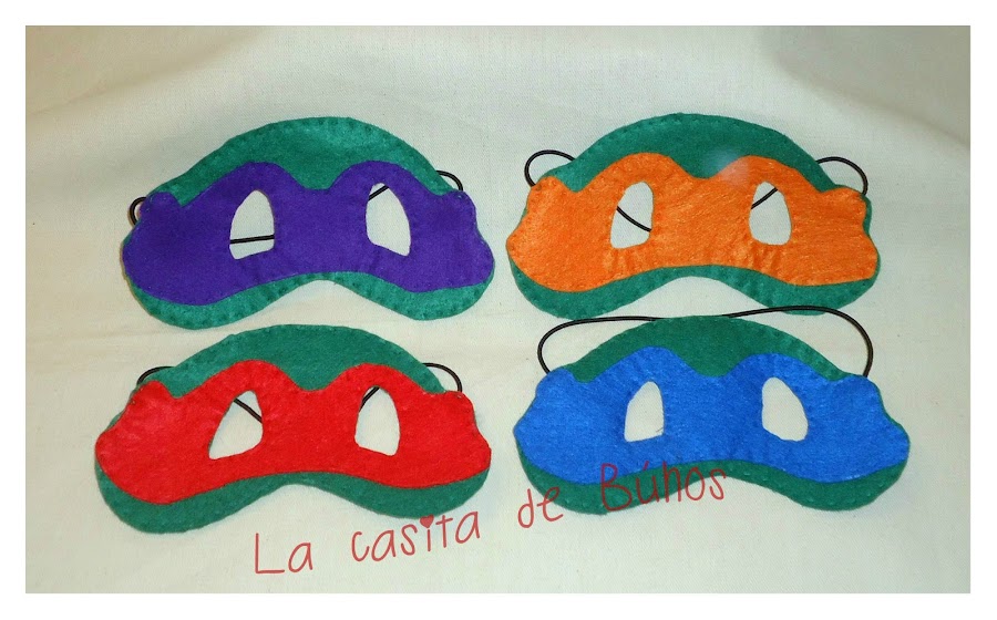 Máscaras de tortuga ninja en fieltro