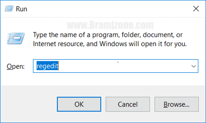 regedit أمر