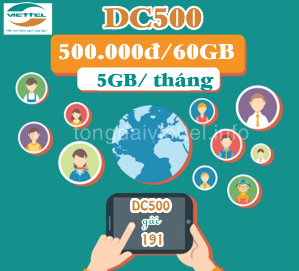 Cách đăng ký gói cước DC500 mạng Viettel