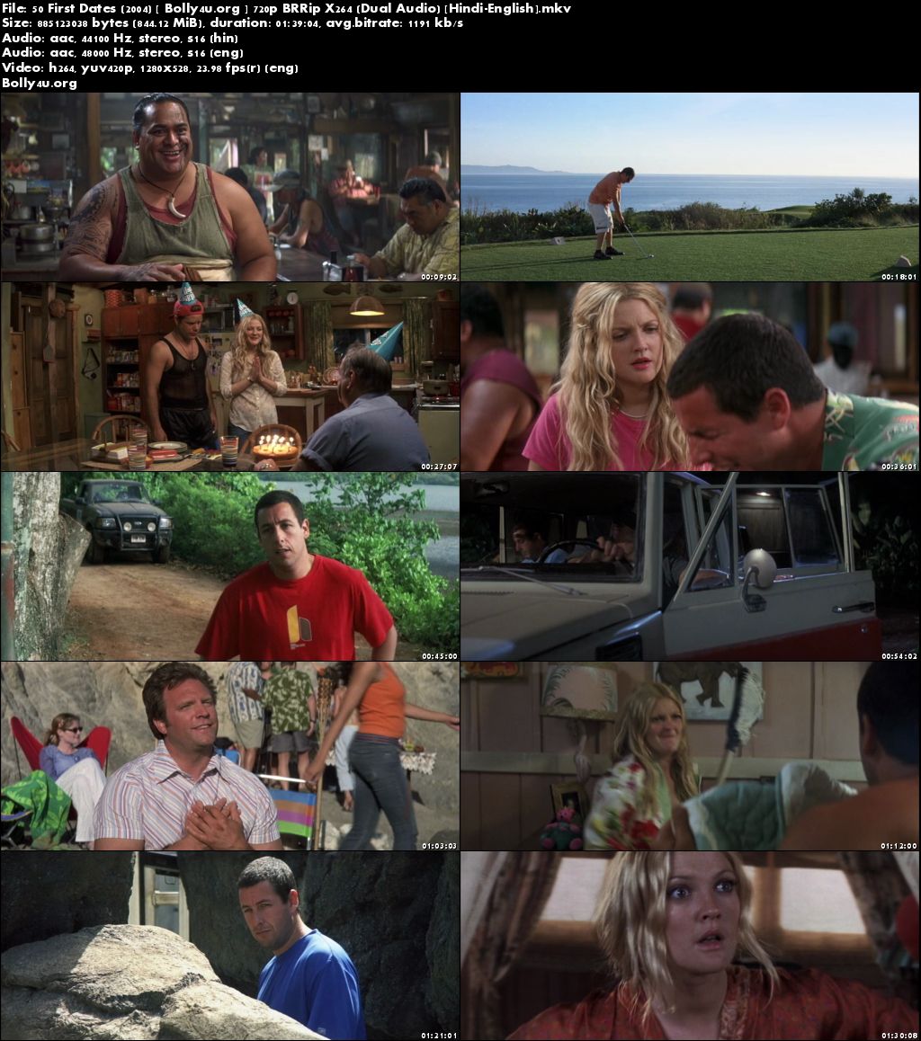 50 First Dates 2004 BluRay 850Mb Hindi Dual Audio 720p Download