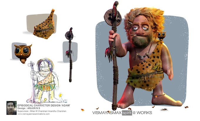'ADAM' - THE RASTAFARIAN.... Episodic character design done by Second year Bsc VFX student, Arjun N S - Vismayasmax Vismayasmax Animations..!!
