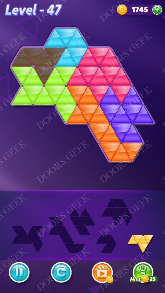 Block! Triangle Puzzle Intermediate Level 47 Solution Doors Geek