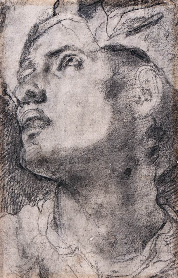 Pontormo Jacopo drawing Head of Man with Hat c1520 21 Galleria degli Uffizi Florence
