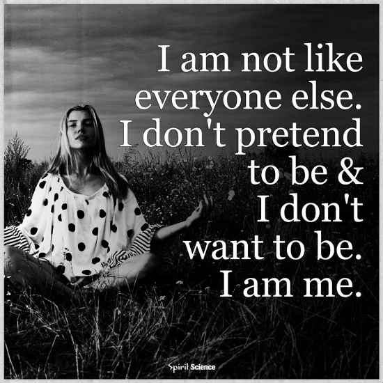 I am not Like Everyone Else. I don't Pretend To be. - 101 QUOTES
