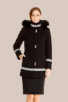 Palton negru matlasat din stofa de lana 414 (Ama Fashion)
