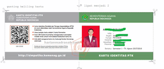 Cara Mencetak dan Menyimpan Kartu Identitas PTK di Simpatika