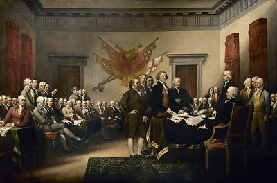 Pintura de la Declaración de Independencia del 4 de julio de 1776 obra de John Trumbull