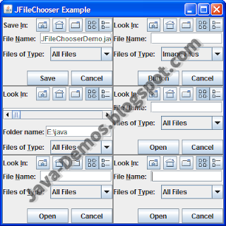 Screenshot of JFileChooser Example