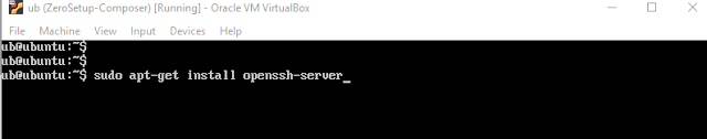 Install open ssh on the ubuntu server machine