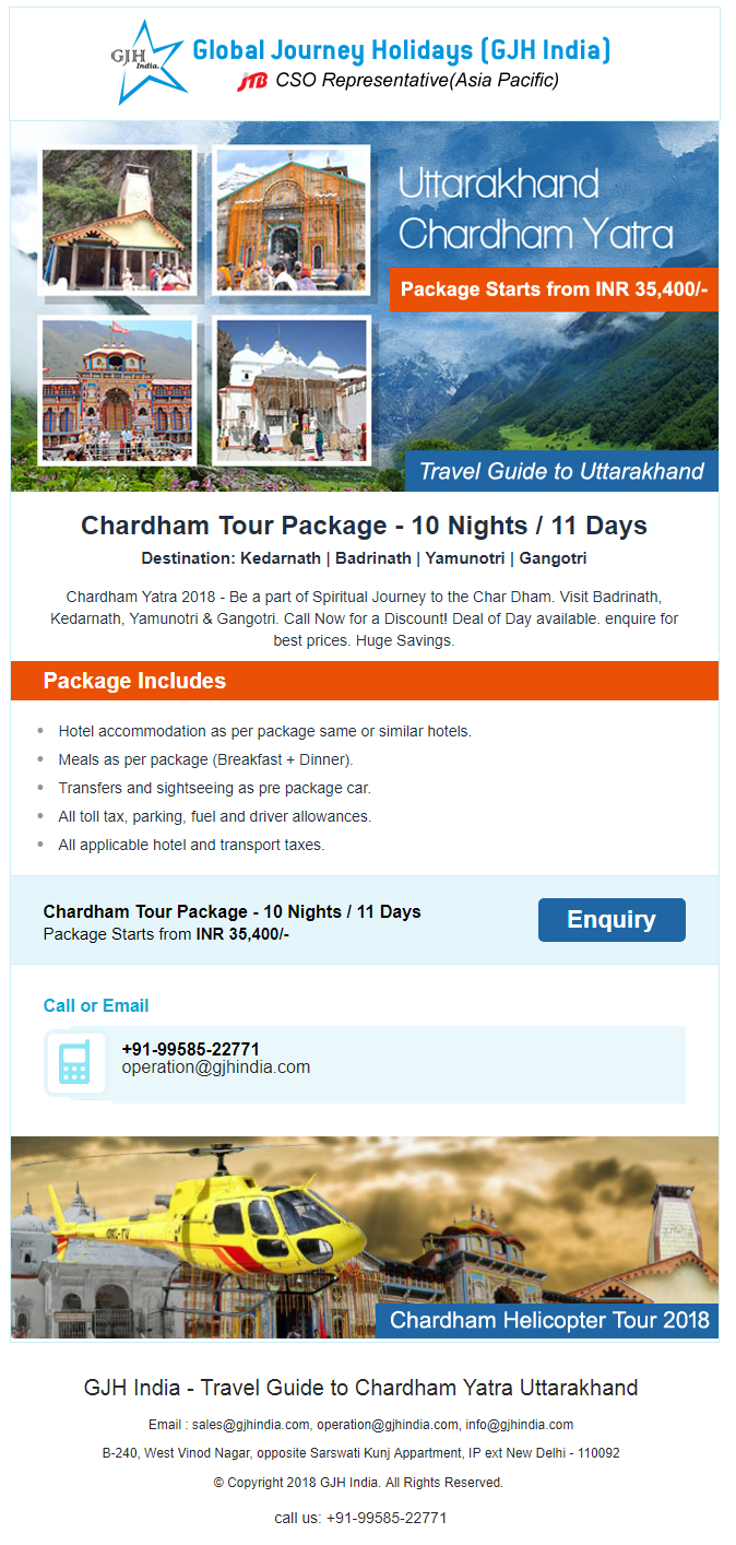 GJH India - Travel Guide to Chardham Yatra Uttarakhand