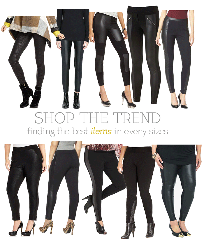oh me, oh my Shop the Trend Black Leggings w/ Leather Detail