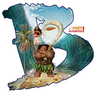 Abecedario de Maui y Moana. Maui and Moana Alphabet.