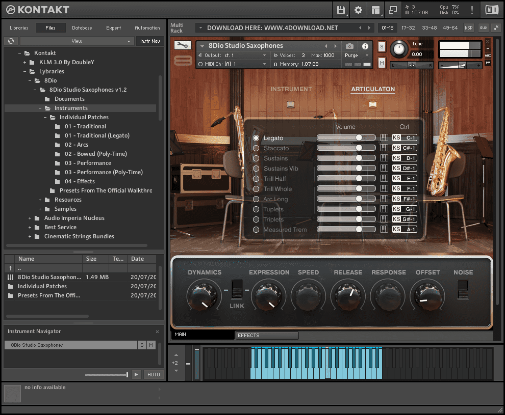 Download 8dio Studio Saxophones v1.2 KONTAKT Library