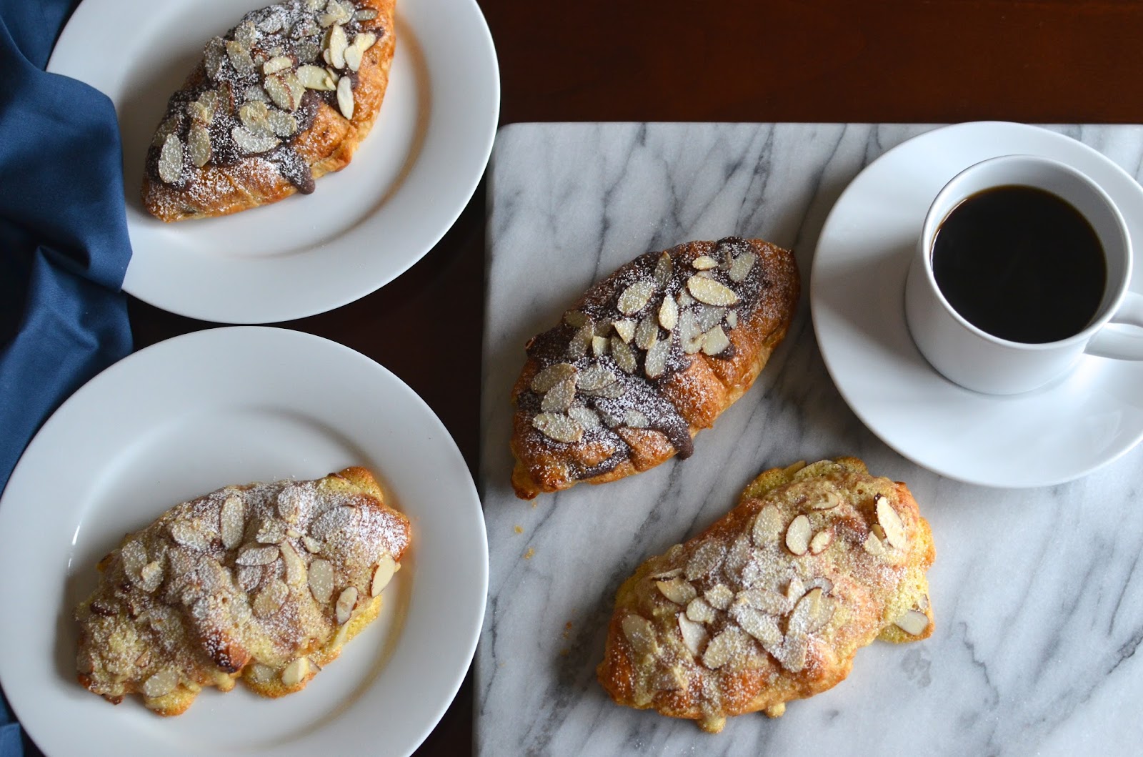 Playing with Flour Almond croissants (and a chocolate version, too)