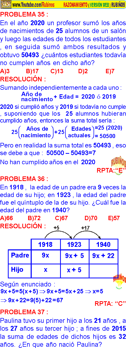Problemas Sobre Edades Ejercicios Resueltos (.) (6) no podia razonar, solo deseaba salir de alli, correr, alcanzar un lugar que no se moviera, ponerse a salvo y alejar de su cuerpo aquel espantoso vertigo. problemas sobre edades ejercicios resueltos