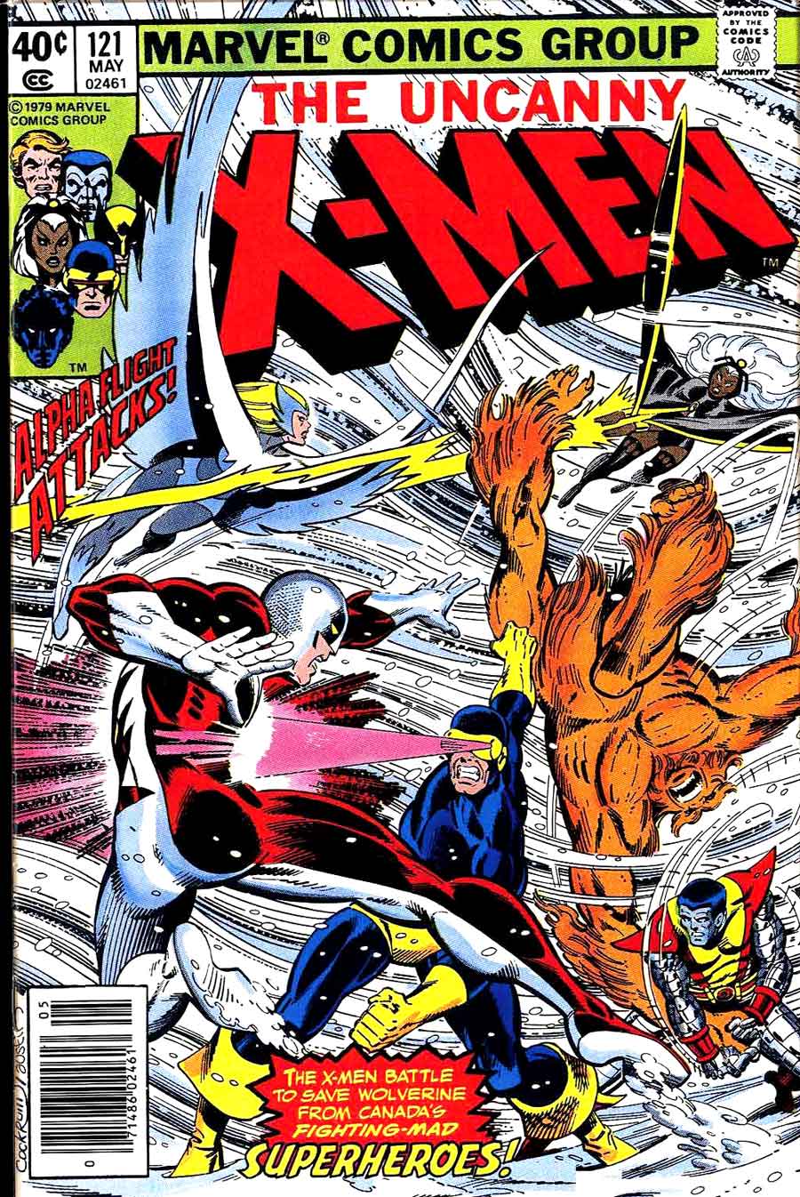 X-men #121 George Perez marvel key issue 1970s bronze age comic book cover - 1st appearance Alpha Flight