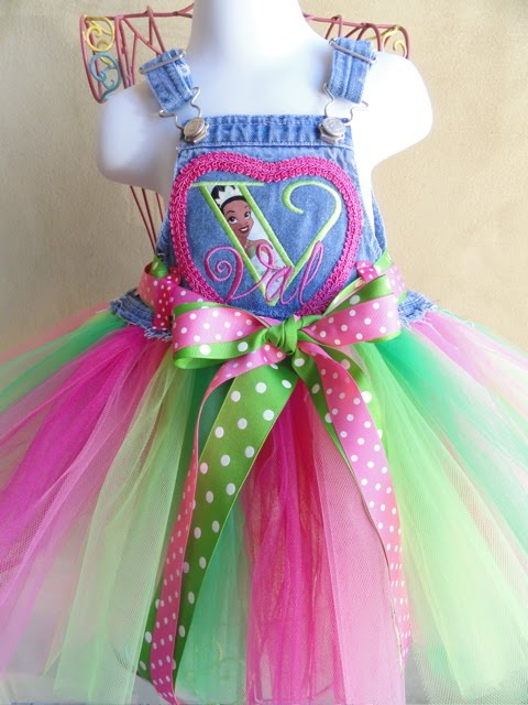 Posh Baby Couture: Princess Tiana Overall Tutu Dress (Custom)