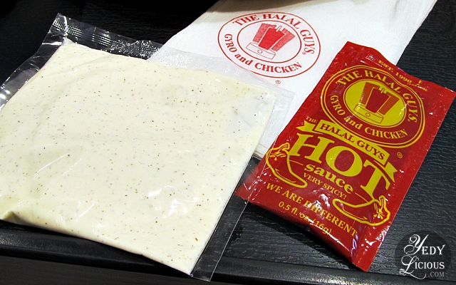 The Halal Guys White Sauce and Hot Sauce