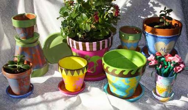 Colorful pots for our indoor plants