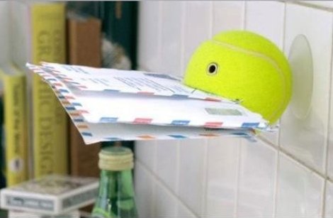 Portalettere da muro - progetto di riciclo creativo palline da tennis