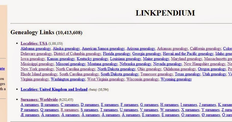 Upfront With Ngs Linkpendium Still One Of My Favorite Genealogy Websites