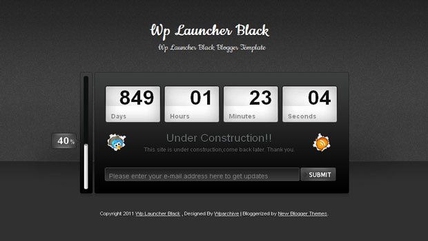 FREE Wp Launcher Black Blogger Template
