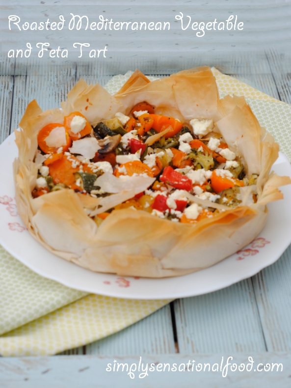 Roasted Mediterranean Vegetable and Feta Tart simply.food