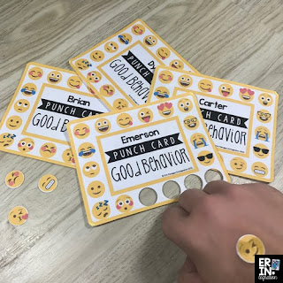 Check out this classroom management hack to make Emoji STICKER punch cards for incentives and positive reinforcement in the classroom.