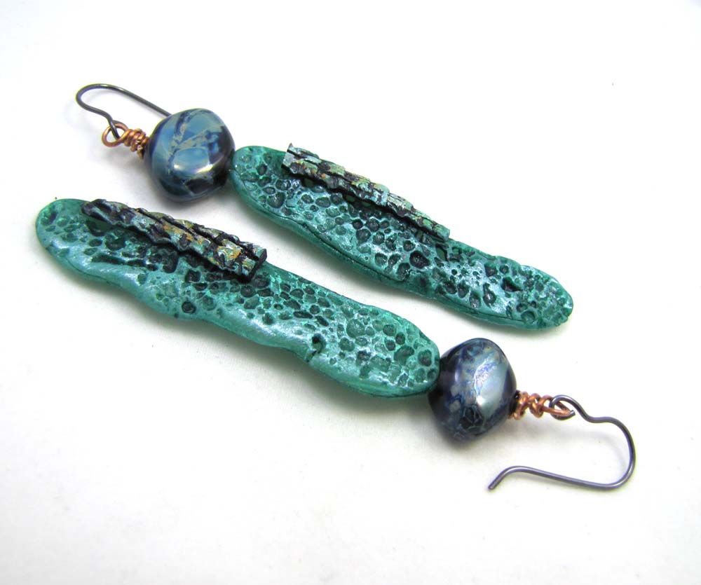 Earrings Everyday Polyclay and Lampwork Team Up