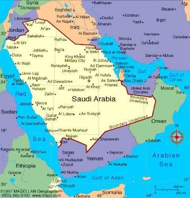 Saudi Arabia Map Political Regional