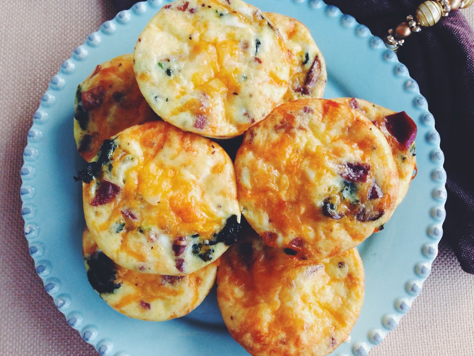 simply indecisive bacon, spinach, and mushroom egg muffins