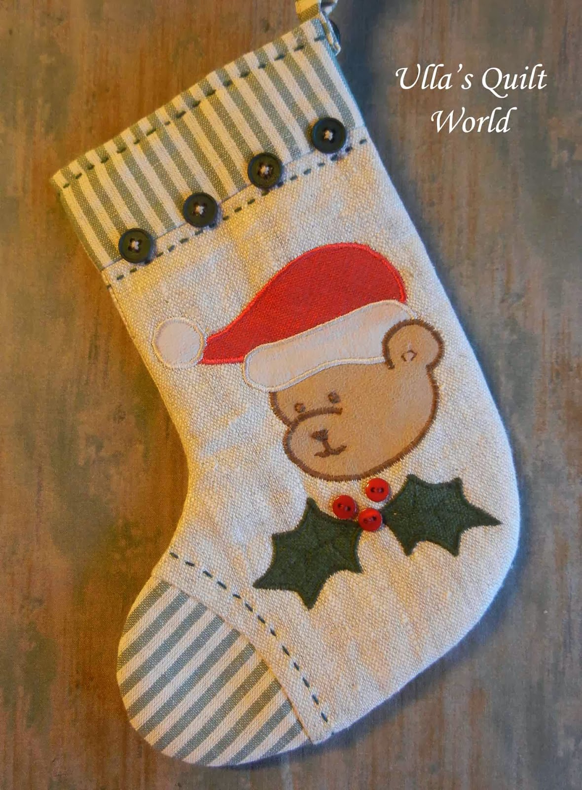 Ulla's Quilt World Christmas sock quilt