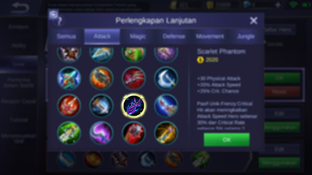Build Item Claude Tersakit Mobile Legends