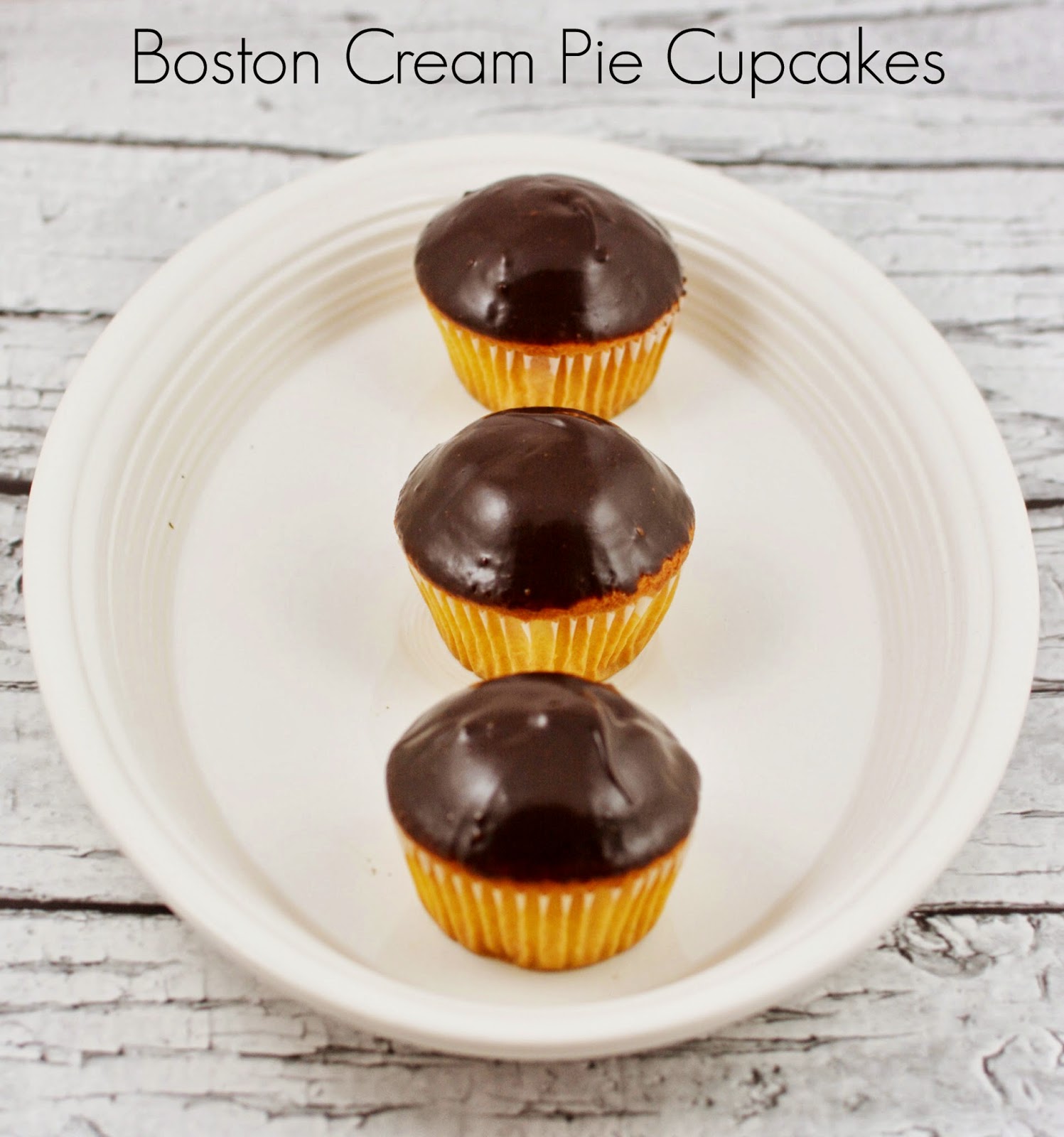Boston Cream Pie Cupcakes #recipe #dessert