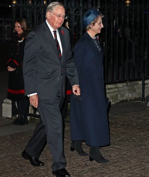 Kate Middleton, Meghan Markle, Prince William, Prince Harry, Queen Elizabeth attend Armistice Day 2018. Catherine Walker coat